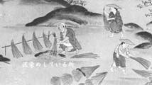 江戸時代の泥染め作業